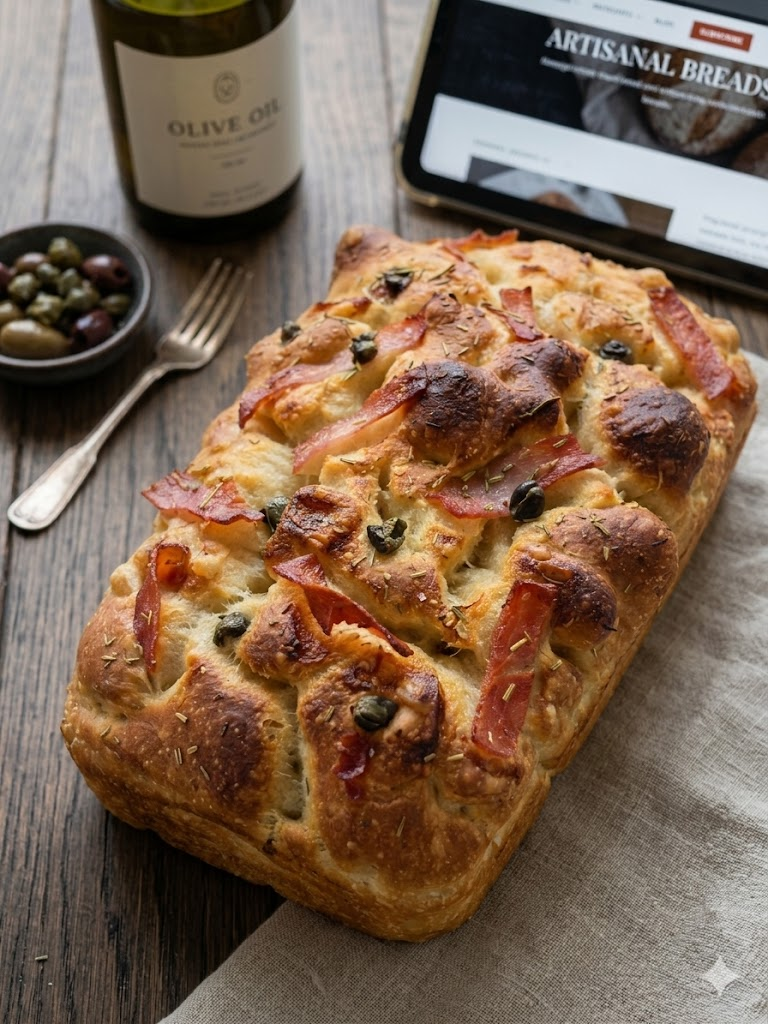 Focaccia Jamon Alcaparras